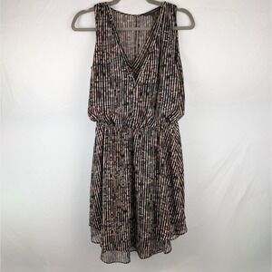 White House Black Market Blouson Dress Size 2 Sleeveless Abstract Print Festival
